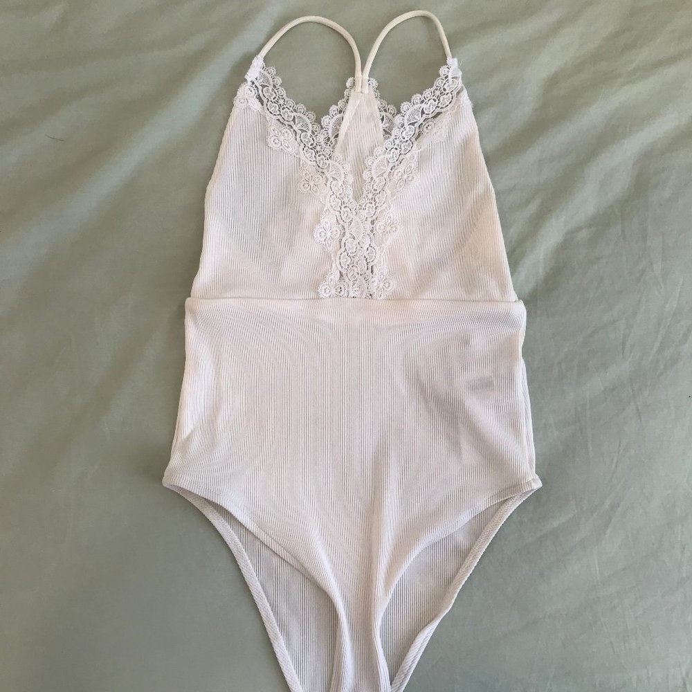 BRAND NEW white tank bodysuit (Topshop)